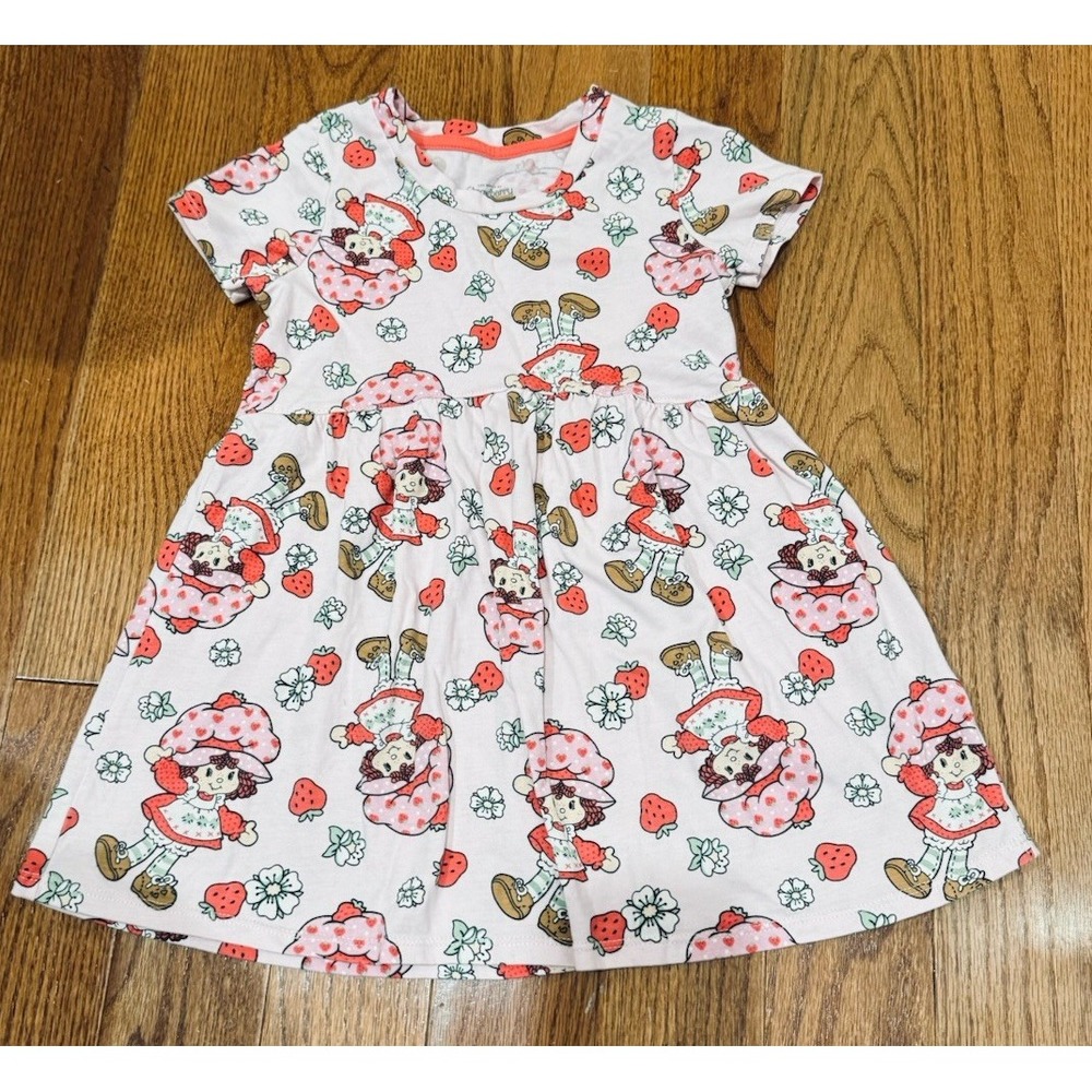 The World Of Strawberry Shortcake Dress Toddler Girls Size 4T Pink Short Sleeve